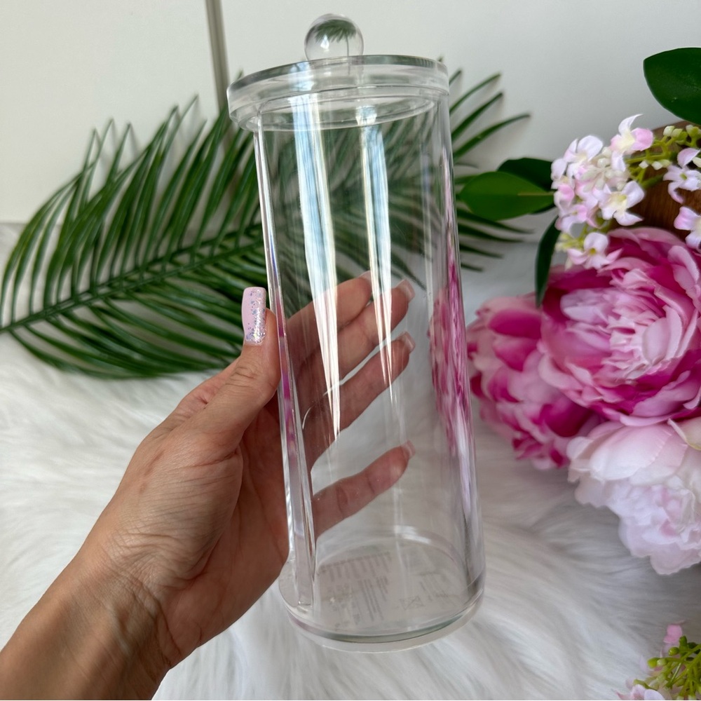 Acrylic Cotton Pad Holder with Lid - Picture 3 of 7
